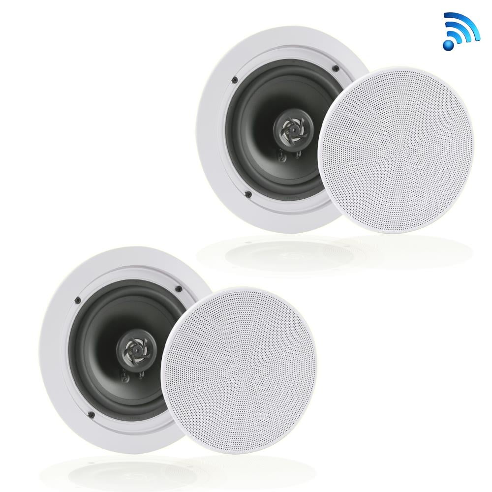 2-Way Flush Mount Home Speaker Pair Dual 5.25’’ Bluetooth Ceiling Wall Speakers 