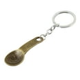thumbnail image 1 of Unique Bargains Brass Tone Spoon Shape Pendant 28mm Dia Keychain Keyring Key Holder, 1 of 1