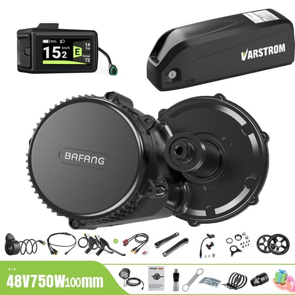 BAFANG Mid Drive Kit 750W BBS02B Electric Bike Conversion Kit 48V Ebike Conversion Kit for 100MM Mountain Bike Road Bike DPC080 Display and 48V20Ah Shark Battery