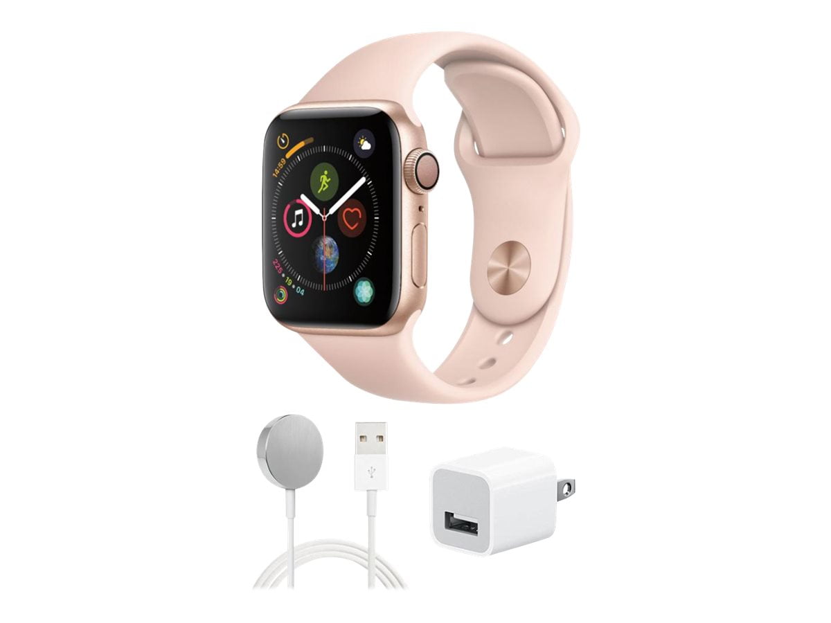 Apple Watch Series 4 (GPS) - 44 mm - gold aluminum - smart watch with sport  band - fluoroelastomer - pink sand - wrist size: 5.51 in - 8.27 in - 16 GB  