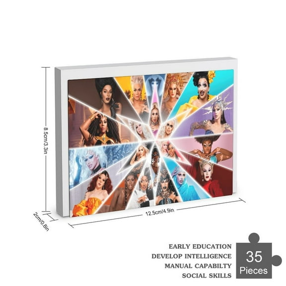 RuPauls Drag Race Jigsaw Puzzle 35/70/120/200/300/500/1000 Piece Birthday Gift Vibrant Colors High Quality