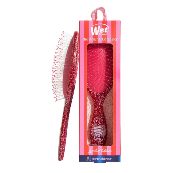 Wet Brush Pink Tie Affair Hot Pink Glitter Detangler Brush for All Hair Types