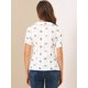 thumbnail image 5 of Camisa Floral Semitransparente Allegra K Con Cuello Peter Pan Para Mujer Blanco XS, 5 of 6