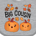 thumbnail image 4 of Inktastic Big Cousin Pumpkins with Fall Leaves Boys or Girls Baby Bib, 4 of 4