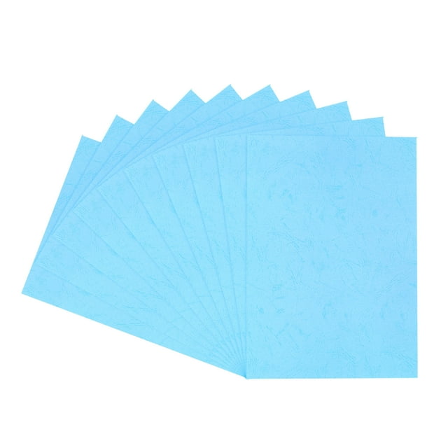 100uds Cuero Textura Papel Encuadernación Cubiertas, Encuadernación Presentación Cubiertas para Negocio Documentos, 8.5x11 Pulgadas, 8 Mil 65 Lb, Azul, Sin Perforar