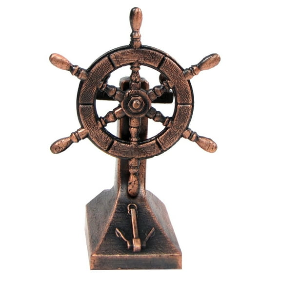 Bronze Metal Ships Helm Ship Wheel Miniature Replica Die Cast Pencil Sharpener