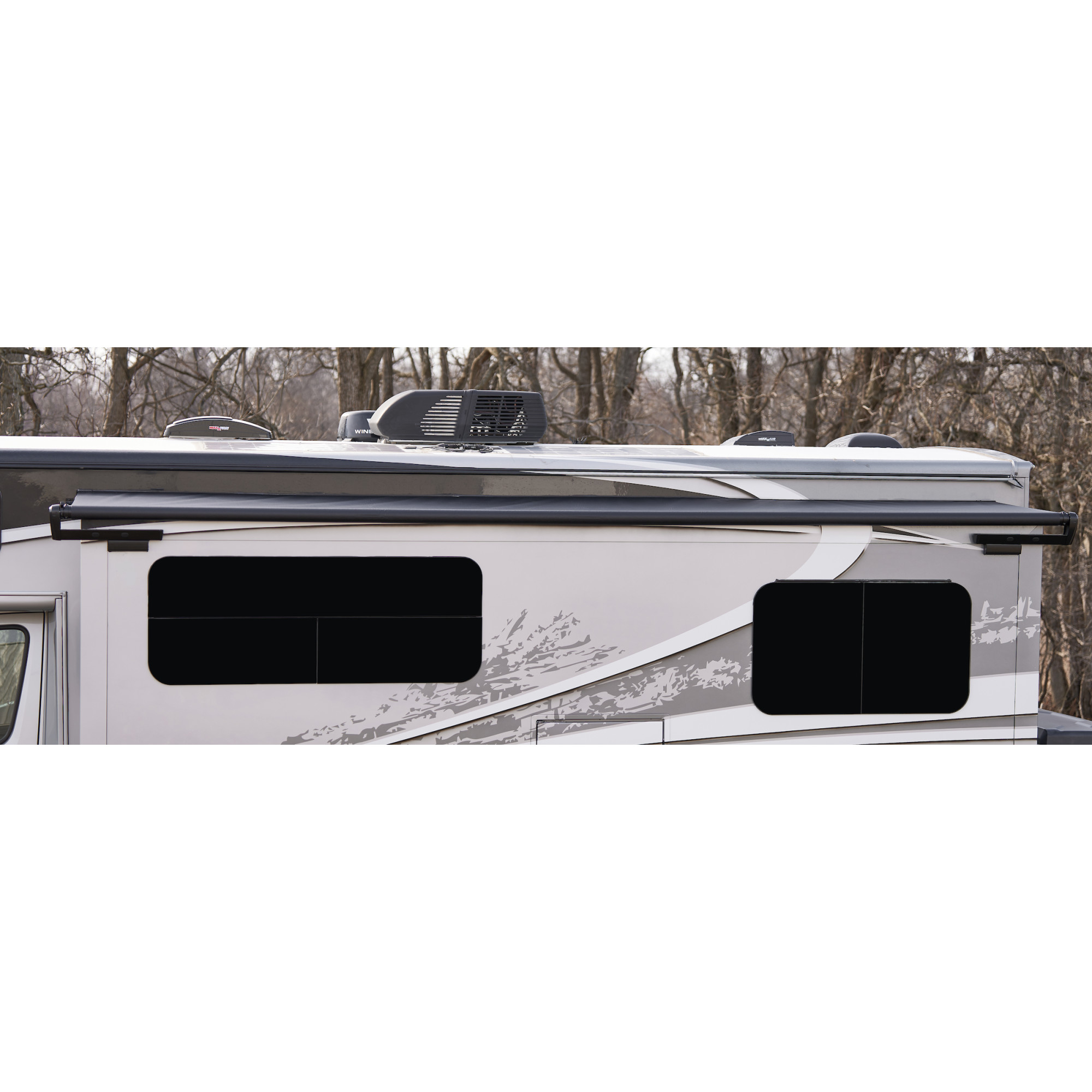 Velarium VSTK10201000 Complete Slide Topper Awning Roll Tube with White Canopy and White Hardware - 102" (Fits Rooms 91" to 97")