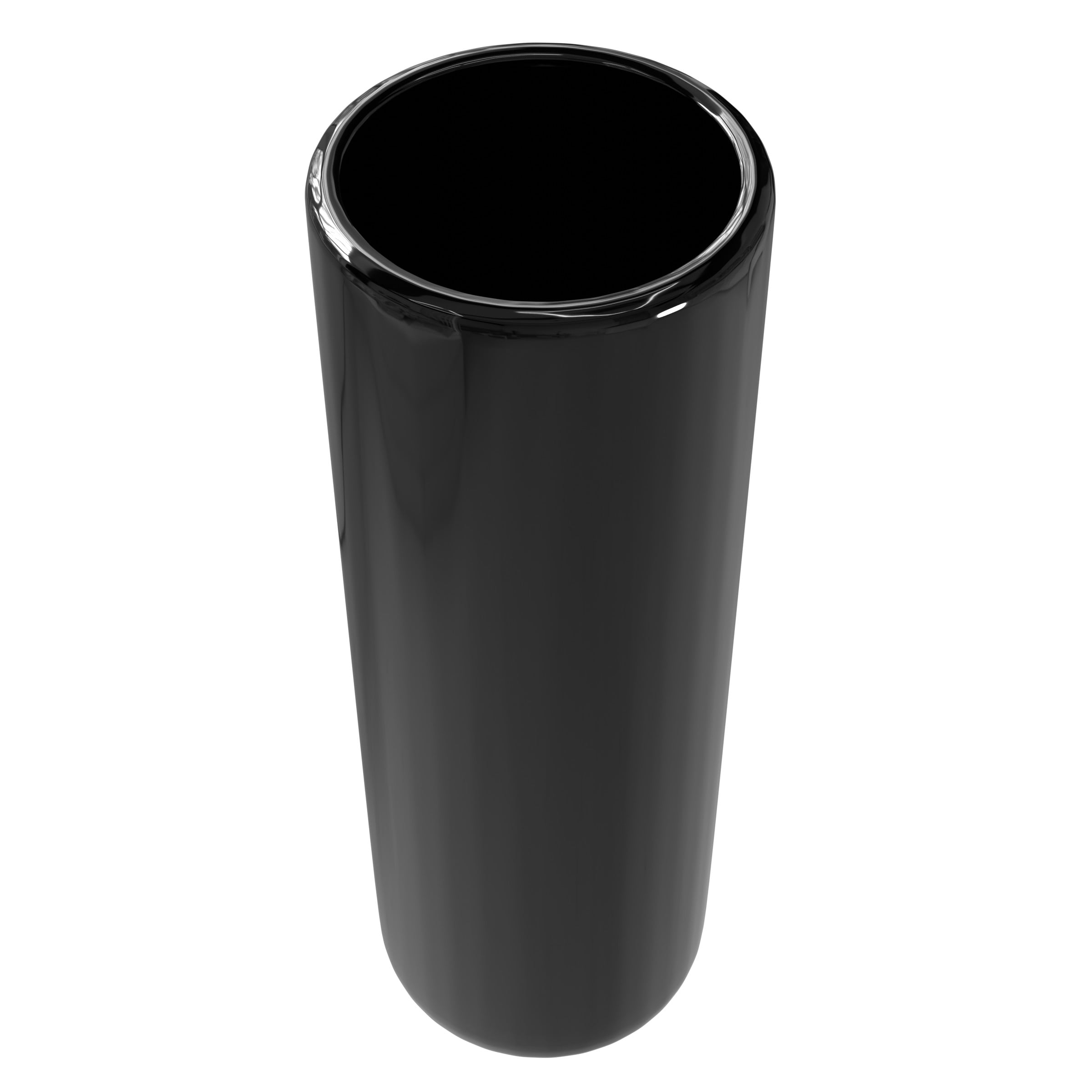 Red Lantern 24" Solid Black Porcelain Umbrella Stand