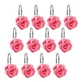 thumbnail image 5 of Callipe 12Pcs Metal Decorative Shower Curtain Hooks Rose Flower Design Rustproof Bathroom Shower Curtain Rings Decorations, 5 of 8