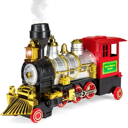 Best Choice Products Kids Battery Powered Bump-and-Go Model Toy Train w/ Headlight, Horn, Smoke - (Best Scenic Train Rides In Usa)