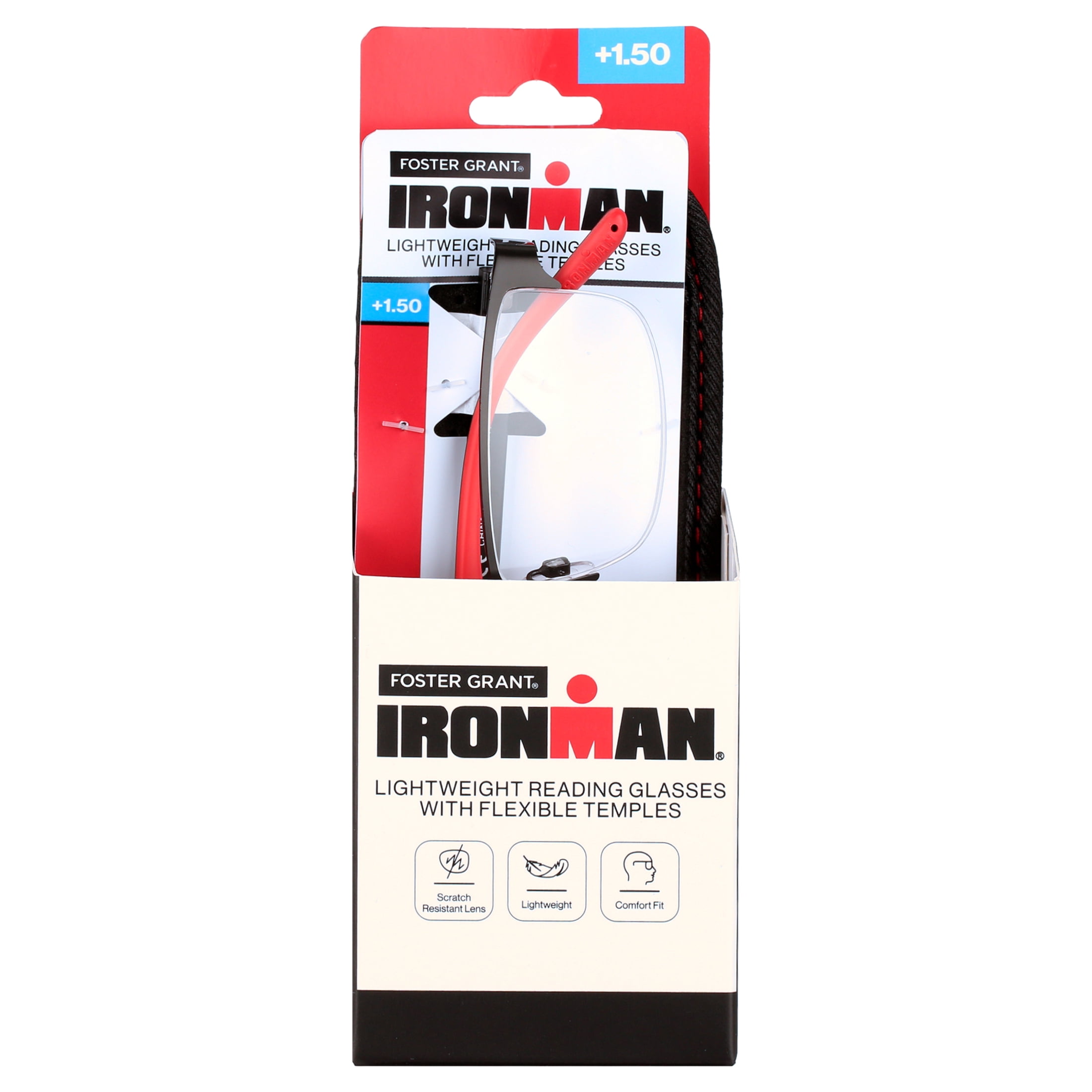 (2 pack) Ironman Rectangle Gunmetal Reading Glasses 1.50