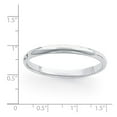 thumbnail image 3 of Platinum Solid Polished Half Round Lightweight 3mm Half-Round Featherweight Band Ring Size 8 Ring for Women and Men, 3 of 5