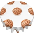 thumbnail image 5 of Basketball Table Cloth Round Table Cover Wrinkle Resistant Waterproof Tablecloth 60 Inch Washable for Kitchen Party Picnic White, 5 of 5