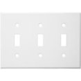 thumbnail image 1 of Stainless Steel Metal Wall Plates 3 Gang Toggle Switch White, 1 of 1