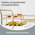 thumbnail image 4 of VASAGLE Carro de Bebidas, Carrito de Bar, 38 x 86 x 90 cm, Carro de Servicio con 2 Estantes, para Comedor, Bar, Cocina, Dorado, 4 of 5