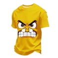 thumbnail image 5 of Dolkfu Pull-On Oversized Tshirts&nbsp;for Men Yellow Artistic Short Sleeve Crew Neck Tops Modern Printed Refined T-Shirts Yellow,S, 5 of 5