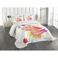 thumbnail image 3 of Ambesonne Ice Cream Quilted Bedspread Set 3 Pcs, Cherries Colors, Queen Size, Multicolor, 3 of 5