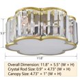 thumbnail image 4 of Tropea 3-Light Gold Flush Mount Ceiling Light Crystal Ceiling Light Fixture, 4 of 5