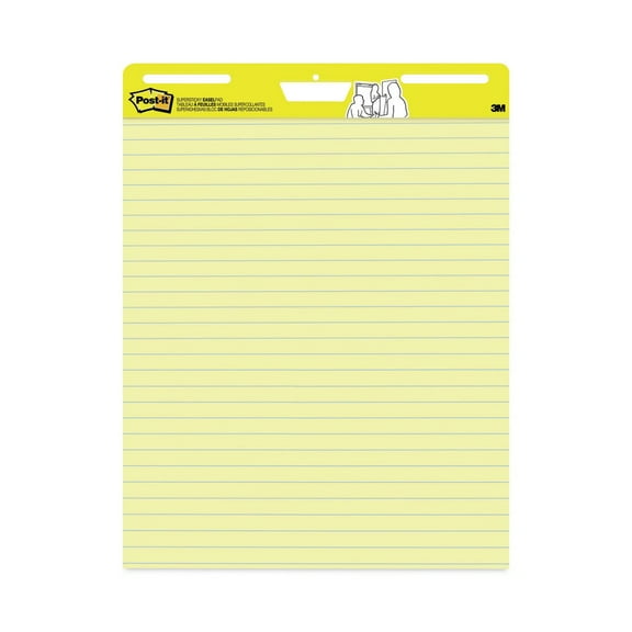 Post-it Easel Pads Super Sticky 561 25 X 30 Ruled Self Stick Easel Pads - Yellow (30 Sheets/Pad, 2 Pads/Carton)