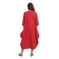 thumbnail image 4 of Women's Maxi Dresses Solid Kaftan Loose Cotton Long Dress, 4 of 6