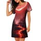 thumbnail image 2 of Disketp Red Moon Lava para Camisón Corto de Manga Corta para Mujeres, Camisón Cómodo con Escote Redondo, Bonito y Confortable, 2 of 6