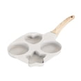 thumbnail image 2 of Sartén para huevos de 4 tazas Sartén para huevos con mango de madera Sartén para desayuno fácil de limpiar Beige, 2 of 9