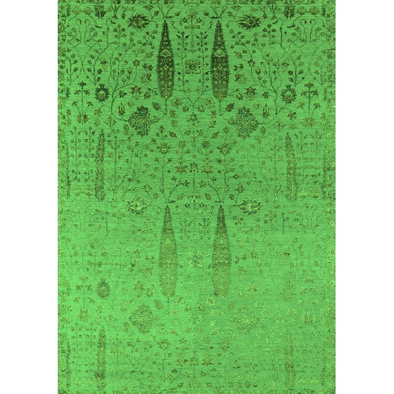 Ahgly Company Indoor Rectangle Oriental Green Industrial Area Rugs, 3' x 5'