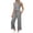 01 Gray, variant on Women's Summer 2 Piece Sets Dressy Mock Neck Tank Top with Straight Leg Pants Business Casual Outfits with Pockets