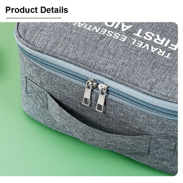 Emergency Organizer Zipper Waterproof Household Empty Storage Bag Classification Dust-proof Students Pill Case for School Red Large