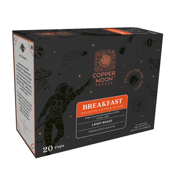 Copper Moon Breakfast Blend Coffee Pods, 20 Ct – Bright, Smooth & Crisp Roast
