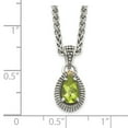 thumbnail image 2 of Auriga Fine Jewelry 925 Sterling Silver 8x5 mm with 14K Accent Antiqued Pear Shaped Peridot Necklace for Women 18", 2 of 5