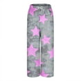 thumbnail image 4 of Kaemgyyd Womens Pajama Pants Cute Star Comfy Lounge Pants Shaggy Fuzzy Drawstring Sleepwear Pj Bottoms with Pockets, 4 of 4