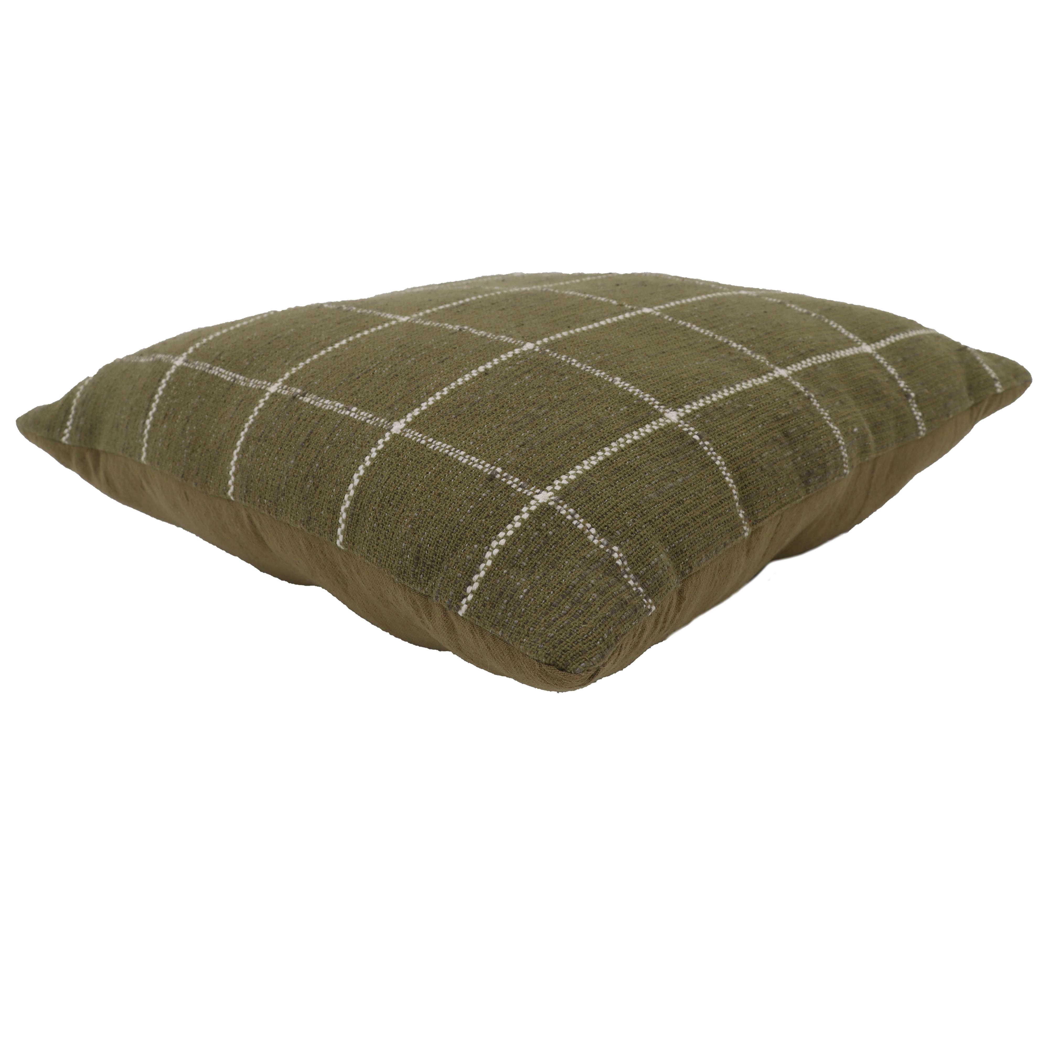 Mainstays Olive Window Pane Decorative Throw Pillow 18x18