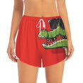 thumbnail image 2 of Xecao Cool Crocodile With Sunglasses for Double-layer Running Short for Women, Perfect for Gym, Tennis, and More, Featuring a Convenient Pocket-Small, 2 of 7
