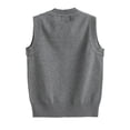thumbnail image 3 of GYRATEDREAM Boys Girls Sweater Vest Toddler Cable Knit 100% Cotton V-Neck Sleeveless Uniform Vest Tank Top for 4-10Y Gray, 3 of 6