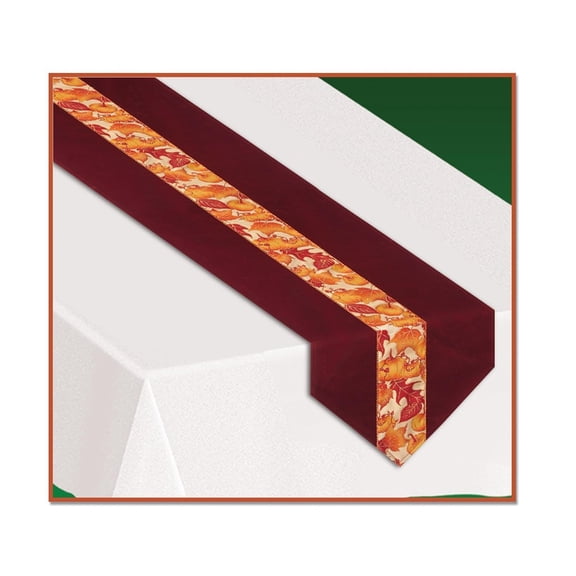6 Pack Bulk Thanksgiving Autumn Leaves Fabric Table Runner