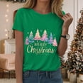 thumbnail image 2 of UngA Womens Christmas T Shirts Crew Neck Merry Christmas Holiday Graphic Tees Family Holiday Xmas Tee Gift Tops Christmas Shirt for Women Green,XXL, 2 of 6
