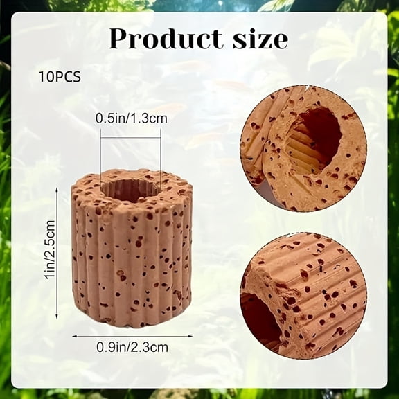 20PCS Aquarium Plant Fixing Rings, 0.98" Ceramic Gravity Rings with 0.59" Inner Hole for Aquatic Plants, No Substrate Needed Easy Planting for Fish Tank Nano Aquascap