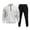 White, variant on Travel Outfits for Men Casual Pullover Hooded Sports Solid Long Sleeve Trousers Two-Piece Elastic Waist Tracksuit White S