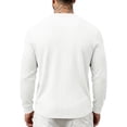 thumbnail image 5 of Men's Henley Long Sleeve Shirt Textured Jacquard Knit Button Down Casual Top for Fall Everyday Wear, 5 of 8