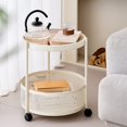 thumbnail image 2 of A Side Table Storage Shelf Coffee Table Bedside Table Mobile Storage Rack For Bedroom Living Room Study Desk Assembly Required With Wheels Multifunctional Organizer Furniture, 2 of 7