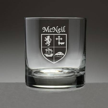 

McNeil Irish Coat of Arms Tumbler Glasses - Set of 4 (Sand Etched)