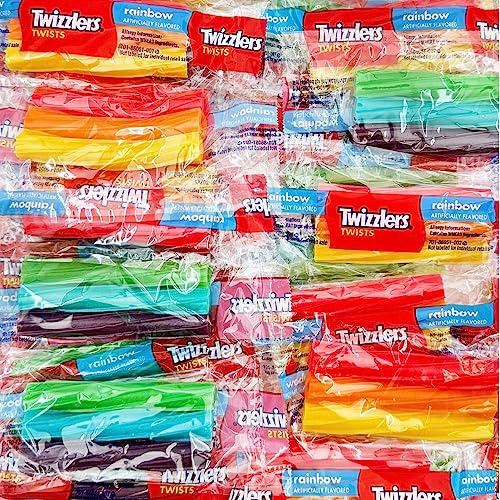 TWIZZLERS Rainbow Candy, Snack Size, Individually Wrapped, 2 Pound Bag