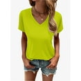 thumbnail image 3 of Women's T Shirts V Neck Casual Short Sleeve Summer Basic Tops Tees, 3 of 5