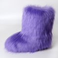 2024 Latest Hot Women's Snow Boots Fluffy Furry Round Toe Suede Winter