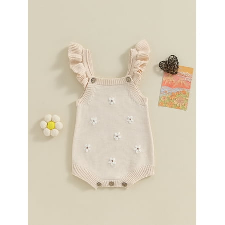 

Sunisery 0-24Months Toddler Baby Girl Sleeveless Romper Floral Embroidery Summer Jumpsuits Playsuit