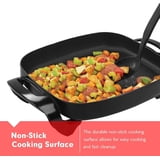 16-Inch Electric Skillet With Glass Lid - Nonstick, Large Family-Size Pan For Countertop Cooking