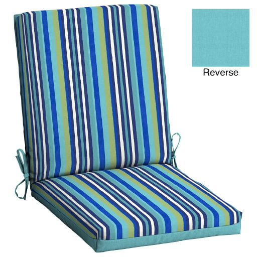 Mainstays Turquoise Stripe 43 X 20 In, Turquoise Outdoor Seat Cushions
