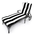 thumbnail image 3 of Jordan Manufacturing 72" x 22" Cabana Black Stripe Rectangular Outdoor Chaise Lounge Cushion with Ties and Hanger Loop, 3 of 12