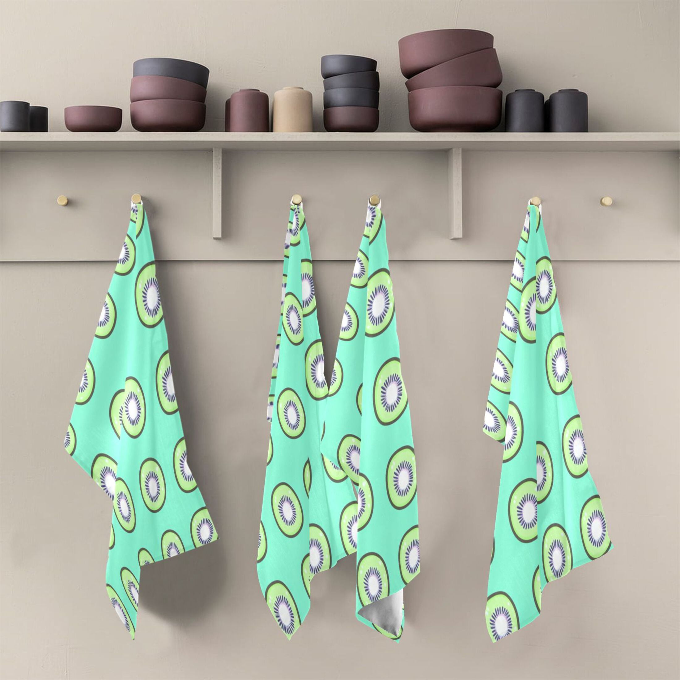 Kiwi on Mint Kitchen Towels Dishcloth Decorative Waffle Towels Multi Use Tea Towel Dish Cloths 28x18in